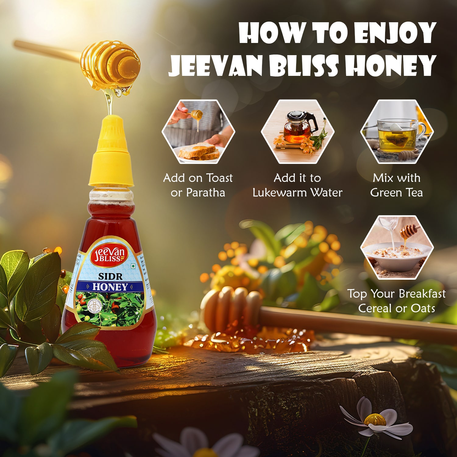 Jeevan Bliss Sidr Honey | NMR Tested | 400g - Image 3